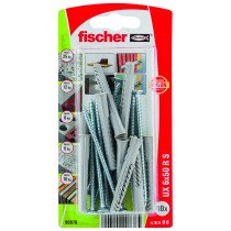 Universeelpluggen UX6x50 R S met rand en schroeven 4,5x60mm 10 stuks