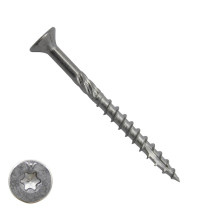 Woodies schroeven RVS 410 C1 TORX-25 platkop 5x60/35mm deeldraad 200 stuks
