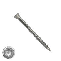 Woodies glaslatschroeven RVS 410 C1 TORX-10 platkop 3,5x40/26 deeldraad 200 stuks