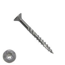 Woodies schroeven RVS A2 TORX-20 platkop 4x40/24mm deeldraad 200 stuks