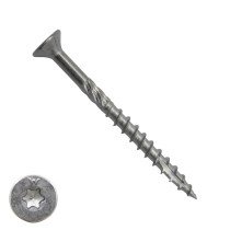 Woodies schroeven RVS A2 TORX-30 platkop 6x60/35mm deeldraad 200 stuks