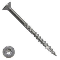 Woodies schroeven RVS 410 C1 TORX-25 platkop 5x90/55mm deeldraad 200 stuks