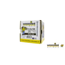 Woodies schroeven RVS 410 C1 TORX-30 platkop 6x100/60mm deeldraad 100 stuks