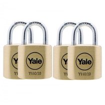 Yale hangslot messing 20mm set 4 stuks gelijksluitend