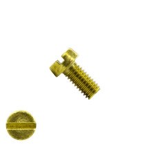 Metaalschroeven cilinderkop M6 x 12mm DIN84 messing zaagsnede 100 stuks