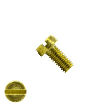 Metaalschroeven cilinderkop M6 x 12mm DIN84 messing zaagsnede 100 stuks